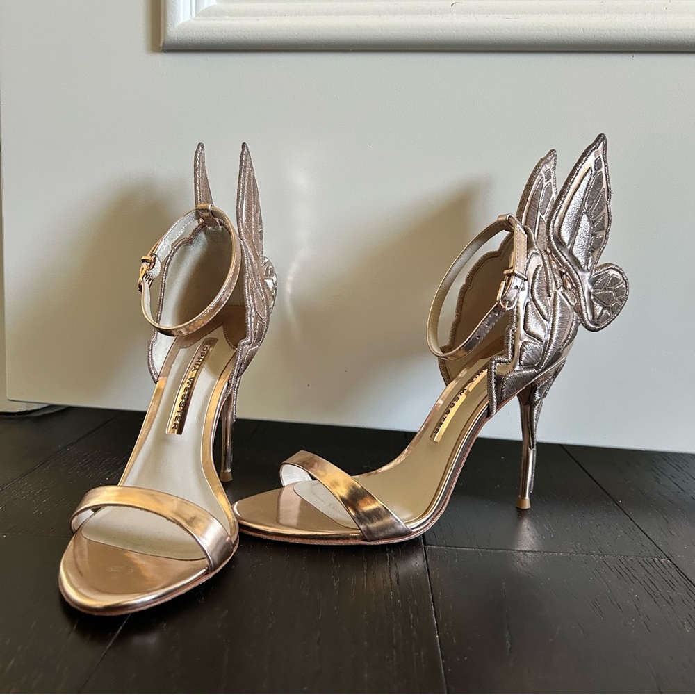 SOPHIA WEBSTER Chiara Butterfly Rose Gold Heels, 36.5 - Picture 3 of 7